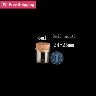 10pcs 5-15ml 24mm Diameter Empty Tube Glass Bottles With Cork DIY Clear Transparent Jars Containers Vials Wishing | Красота и