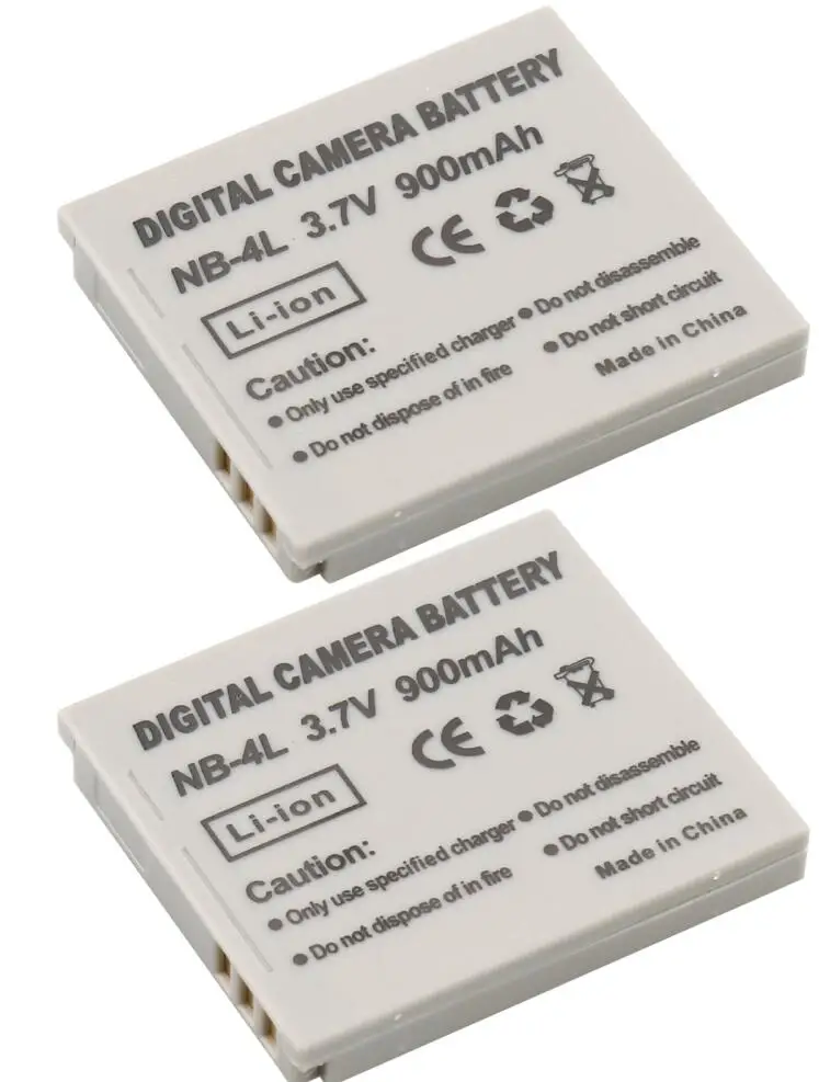 2 battery NB-4L Батарея+ Зарядное устройство зум-объектив для CANON PowerShot ELPH 300 HS IXUS 220 SD200 SD300 SD400 SD430 беспроводной SD450 SD600 SD630 SD75 - Цвет: 2 battery