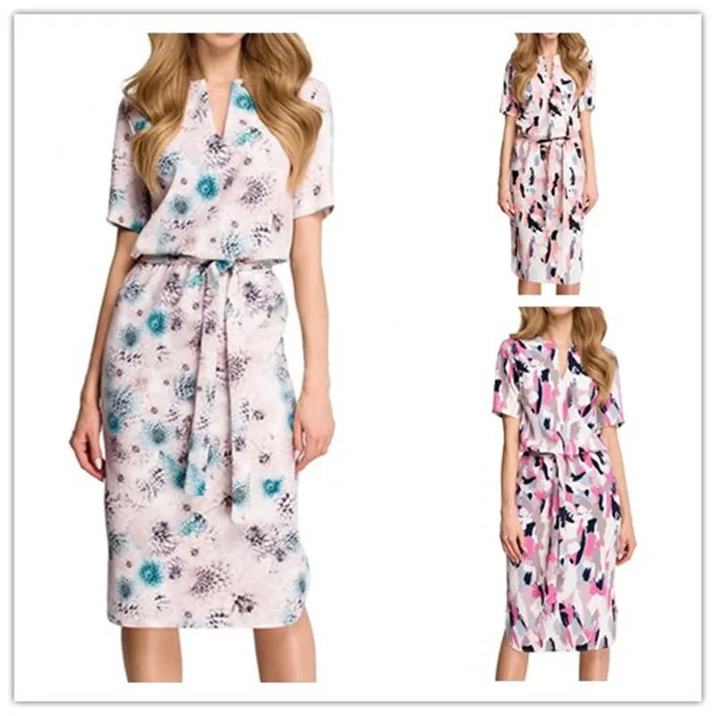 Женское пляжное платье с цветочным принтом Boho Элегантное повседневное