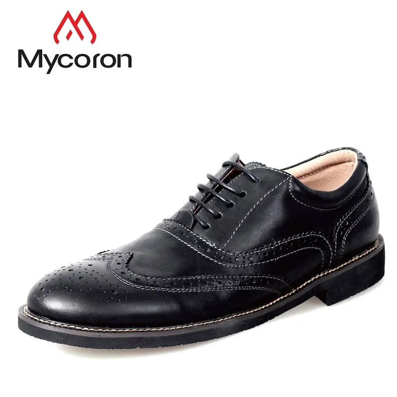 Mycoron 2018 мужские черные роскошные модные из натуральной коровьей кожи Для мужчин s