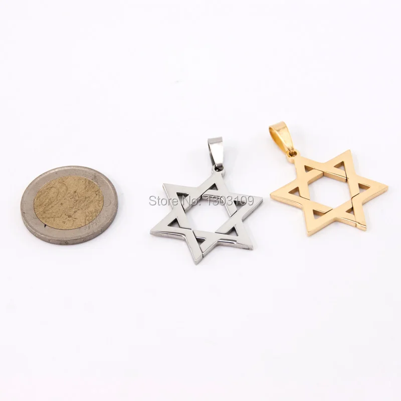 50pcs hexagram diy jewelry polished Magen David Pendant stainless steel Metal Necklace for men women wholesale price | Украшения и