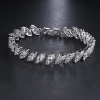 new style bracelet clear marquise cubic zircon bracelet bangle white gold color suitable for women wholesale jewelry party b 035