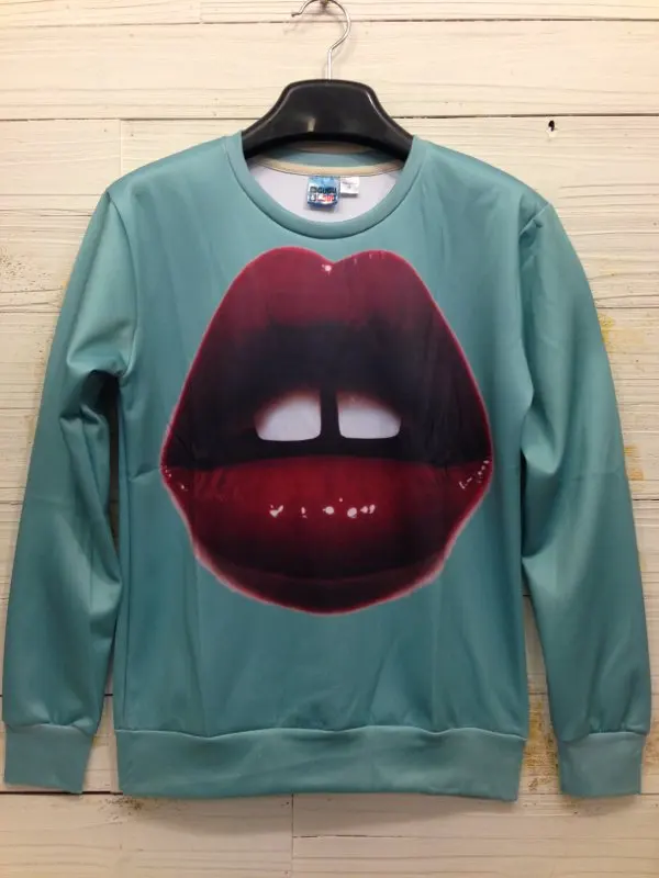 Объёмный рисунок (3D-принт) Толстовка Красивые губы печатных для мужчины и женщины