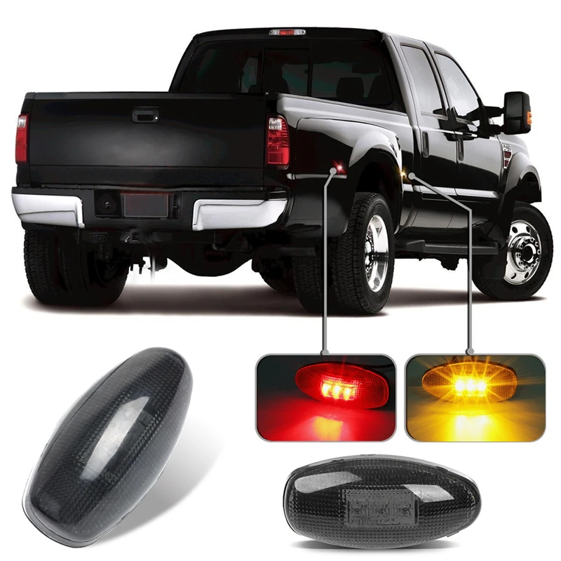 KEYECU 2 Pieces 12V Smoke Amber LED Side Fender Marker Lights For 1999-2012 CHEVY GMC | Автомобили и мотоциклы