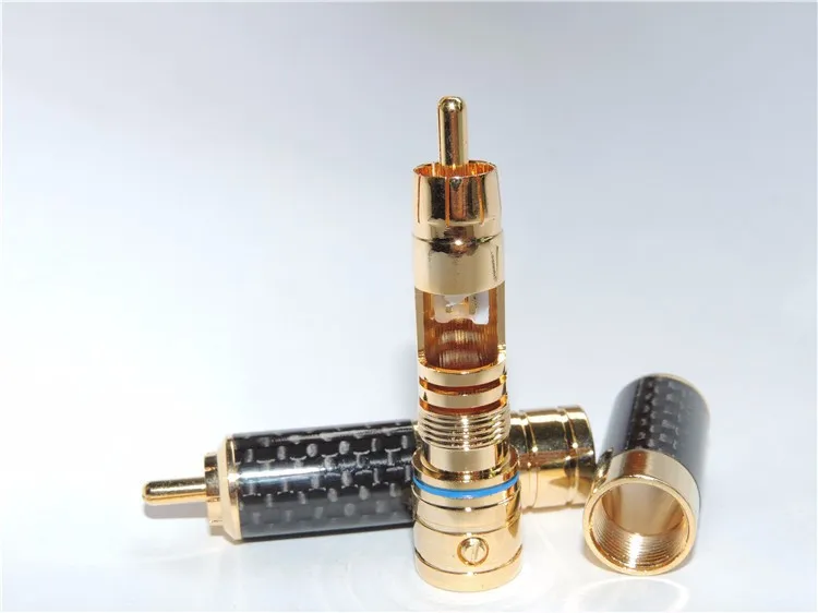 

10PCS Copper 24K Gold Plated RCA Connector Audiophile Jack Plug Solder DIY