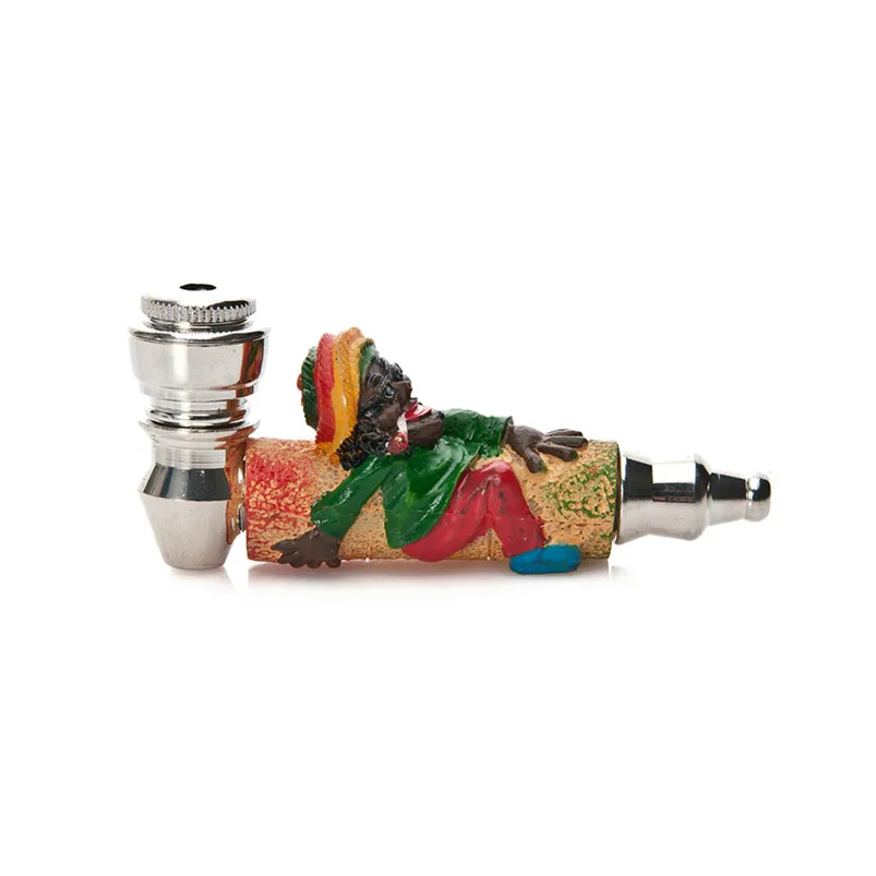 2 шт./лот смешанные цвета смола для пожилых людей с металлической трубкой курения