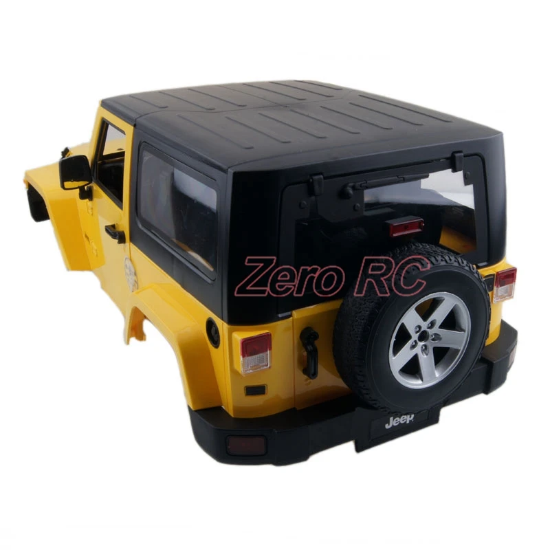 1/10 весы RC грузовик корпус 1:10 JEEP WRANGLER RUBICON жесткий пластиковый желтый|body liners|truck