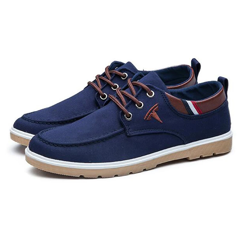 Мужские парусиновые туфли на шнуровке повседневные кроссовки с вышивкой