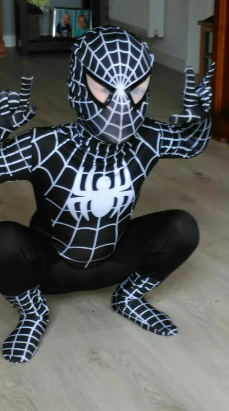 Новинка 2018 года черный костюм Человека-паука Детский для взрослых маскарадный на