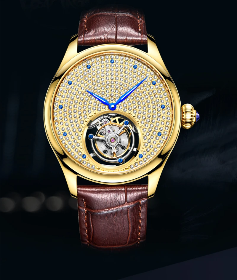 Tourbillon механические часы мужские Лидирующий бренд часы сапфировые зеркальные оригинальные ручные намотки полые Движение Мужские t Стразы Часы Saat