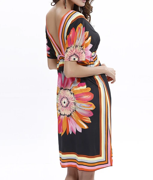 Wemon dresses summer v-neck sexy The milk silk dress Big yards Beach resort | Женская одежда