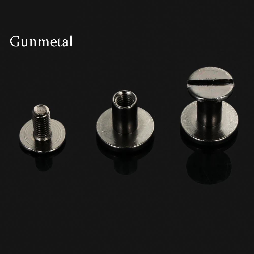 gunmetal 10 шт. Кожа ремесло Твердых Ногтей болт бухгалтерия круглой головкой и крестообразным шлицем с заклепками и декоративными полосами; Винт для Чемодан ремесло одежда/Сумка/Shoes5/6,5/8 мм - Цвет: gunmetal