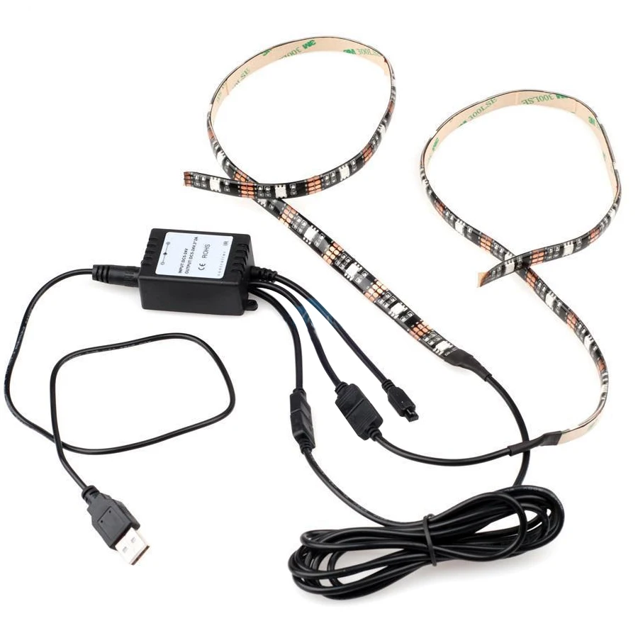 Светодио дный led PC ТВ ПОДСВЕТКА 2X50 см USB RGB полосы 5050 SMD водостойкие гибкие комплект