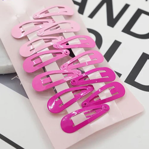 Pink 10 шт./компл. для детей платье-пачка с бантом и узором, заколки Головные уборы для девочек красочные BB зажимы Краски мини прямая Форма волос заколки для волос аксессуары - Цвет: Pink