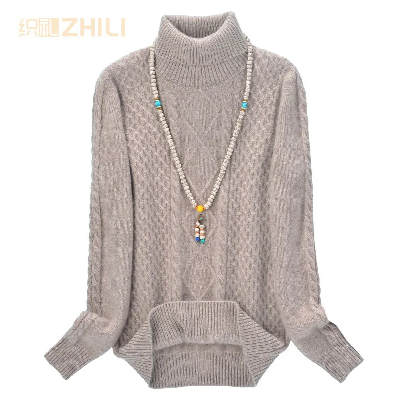 Свитер женский кашемировый теплый с высоким воротом зима 100% | Женская одежда