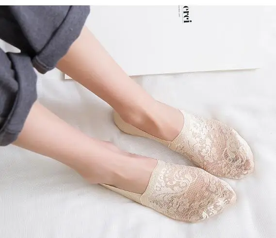 

1 Pair Fashion Women Girls Summer Style Lace Flower Short Sock Antiskid Invisible Ankle Socks