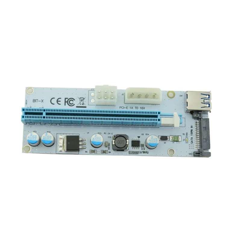 Flashcolor PCIe PCI E Express Riser Card 1x к 16x USB 3 0 кабель адаптер SATA 4Pin IDE Molex 6 pin для Шахтерская