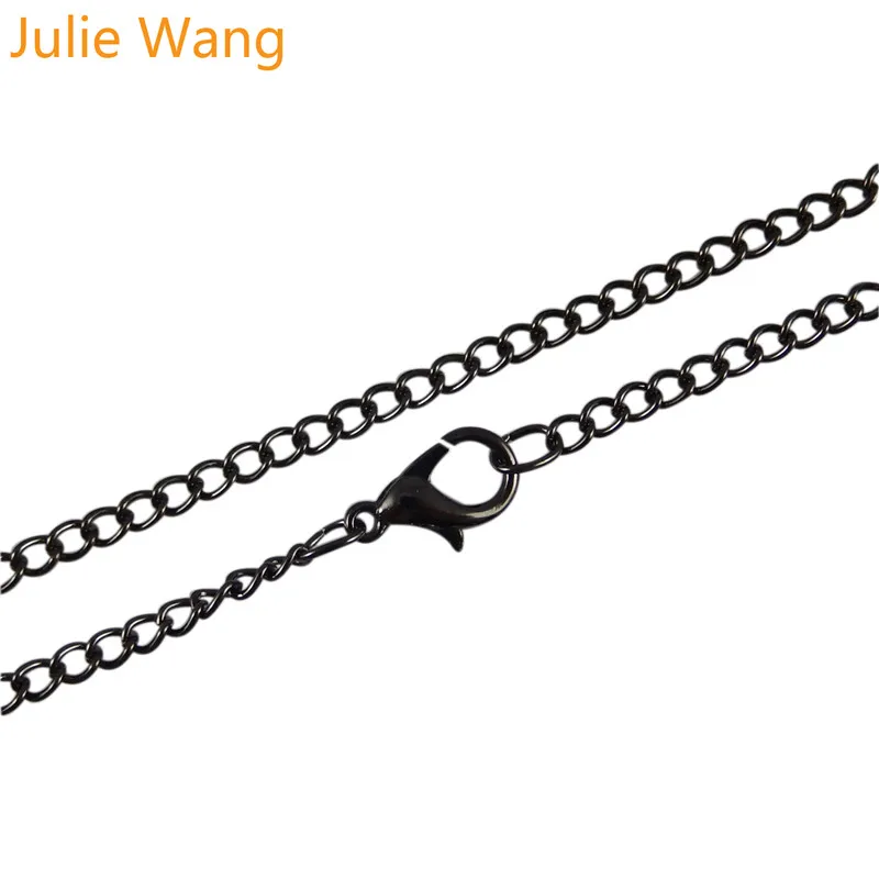 Джули Wang 1 шт 2 мм 45 см/60 см/80 см Железный Подвеска для цепочки с бусинами звено цепи