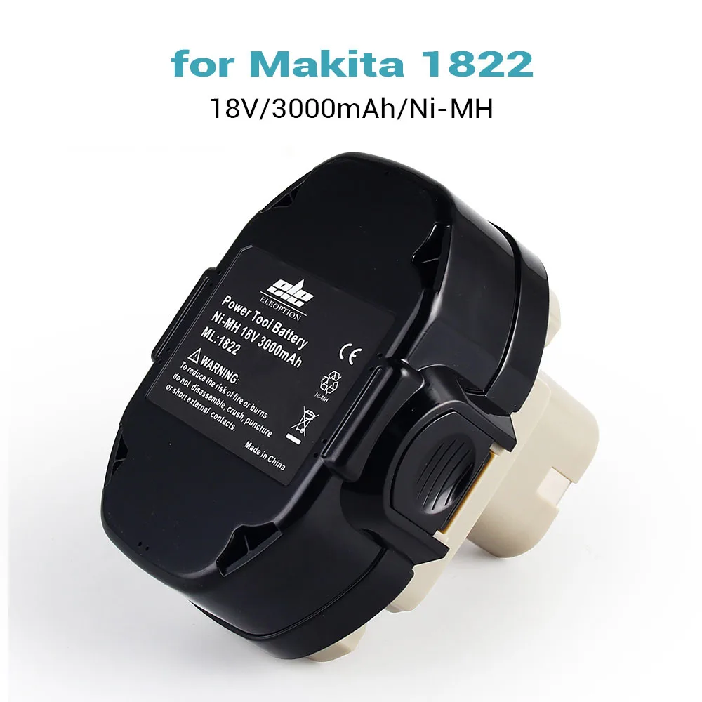 ELEOPTION 18V 3000mAh Сменный никель металлогидридный аккумулятор для Makita 1822 1823 1834 1835 192827 3