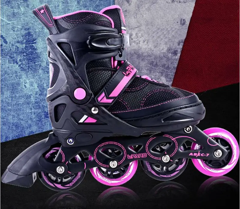 

High quality!Kid's and Adult Roller Skates Athletic Shoe for Children Men and Women PU Material Skating Single Wheels Flash