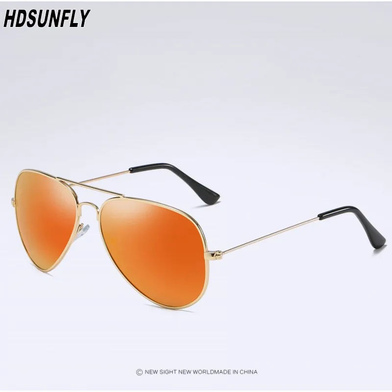HDSUNFLY Мода поляризованных солнцезащитных очков для Для мужчин Для женщин фирменный дизайн авиации солнечные очки мужские женские очки Óculos de sol UV400 - Цвет линз: gold orange red
