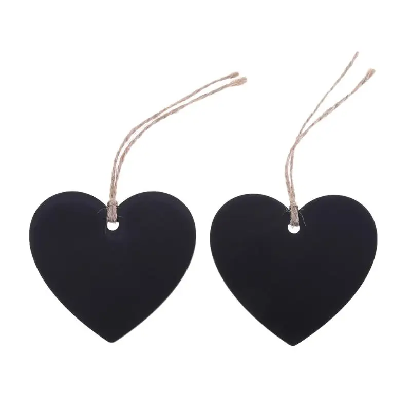 10 шт. двусторонняя деревянная черная доска в форме сердца|wooden black board|black board woodwooden