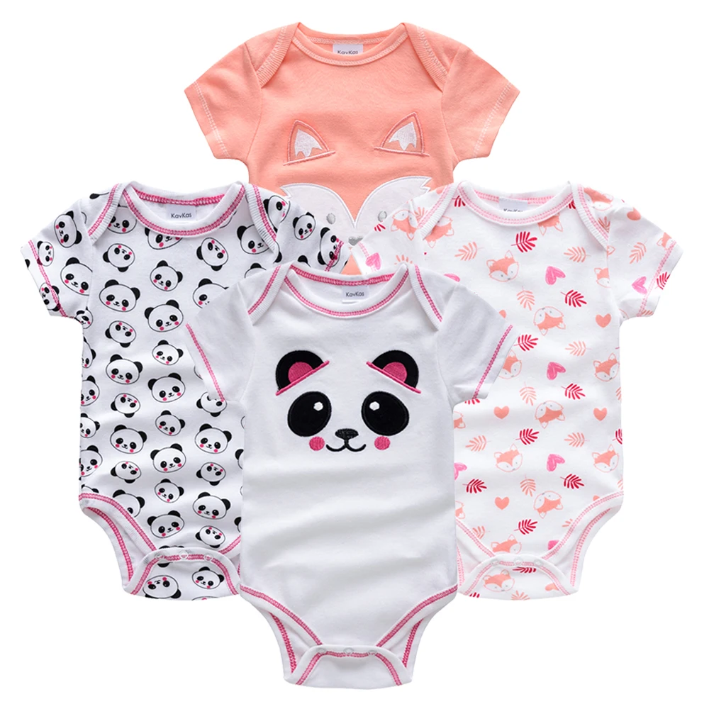 Kavkas Baby Boy Sleepwear 4pcs/Set Short Sleeve New Born Clothing Pajamas Infantile Bossa Nova Infant Sleeper |