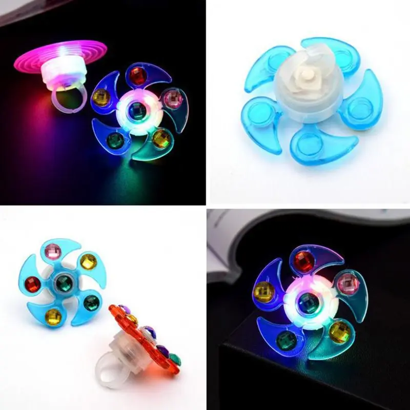 

New Luminous Rings Small Toys Children Finger Tipto Fingertip Gyro Spiral Turn Kids Ring Wristband Holiday Gift Prizes