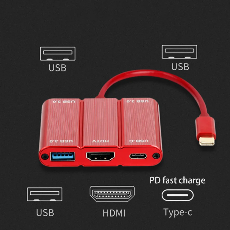 BFOLLOW 5 в 1 Type C к HDMI USB 3 0 PD зарядный адаптер 4K 60Hz кабель для Huawei Mate 20 20X P20 Pro Xiaomi 9 iPad 2018 |