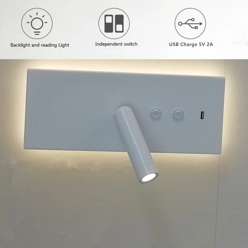 Topoch USB прикроватная лампа белый/черный 5 в 2A зарядное устройство 10 Вт Светодиодный