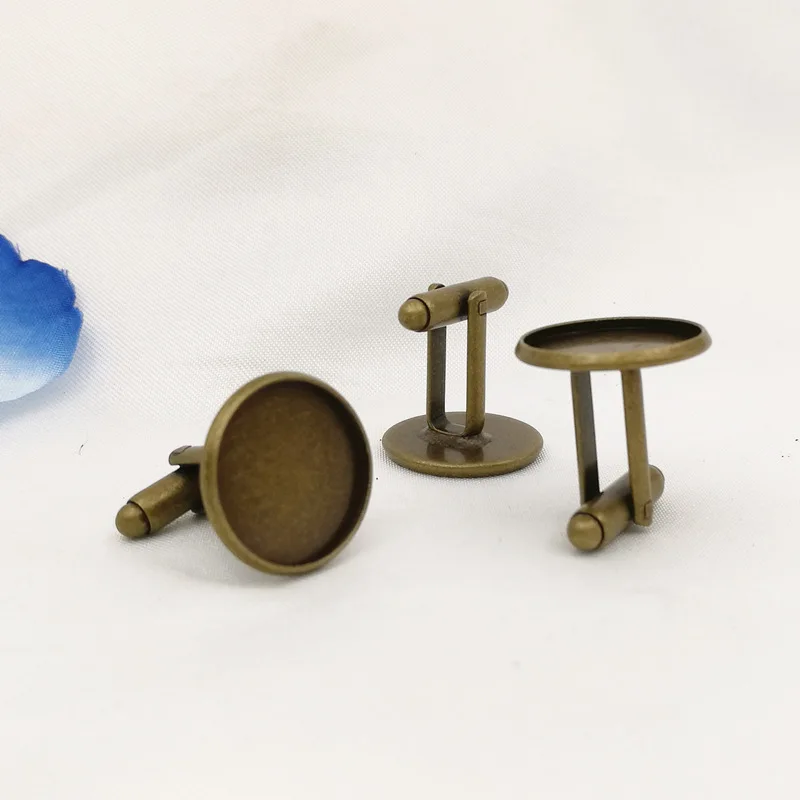 Fit 12/14/16/18/20 mm Round French Cufflinks Blank Settings Antique bronze Copper Base DIY Jewelry Accessories | Украшения и
