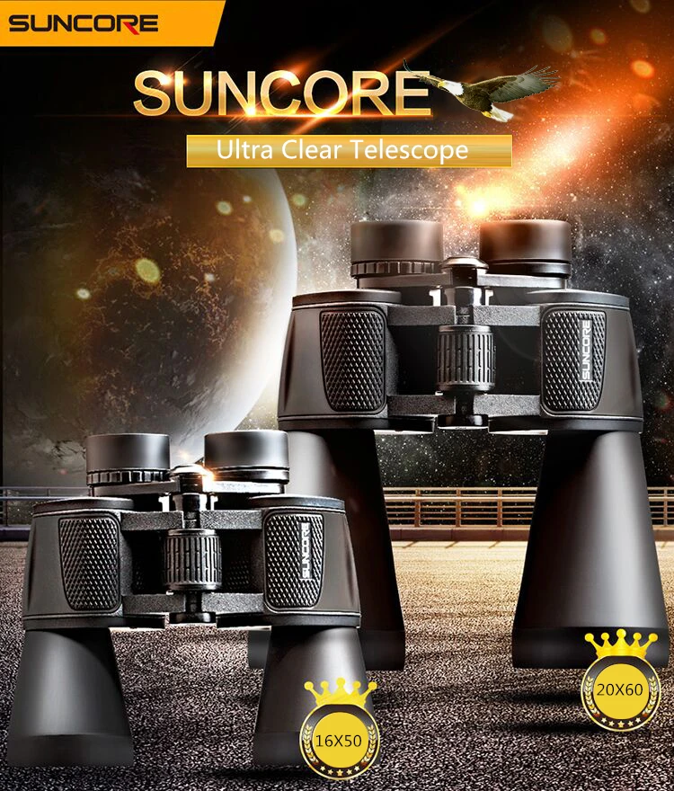 Профессиональный охотничий телескоп SUNCORE 20X60, бинокль с высокой четкостью для кемпинга, походов, ультра чистый, водонепроницаемый, для путешествий, два размера