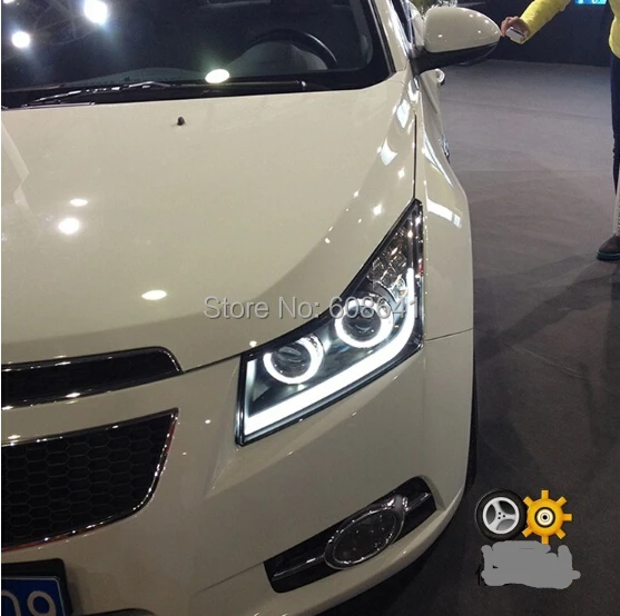Для CHEVROLET Cruze светодиодный налобный фонарь Ангельские глазки линзы проектора Bi