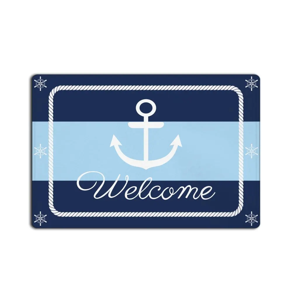 New Custom Door Mats Machine Washable Retro Nautical Anchor Indoor Outdoor Doormat Bathroom Kitchen Decor Area Rug Floor Mat | Дом и сад
