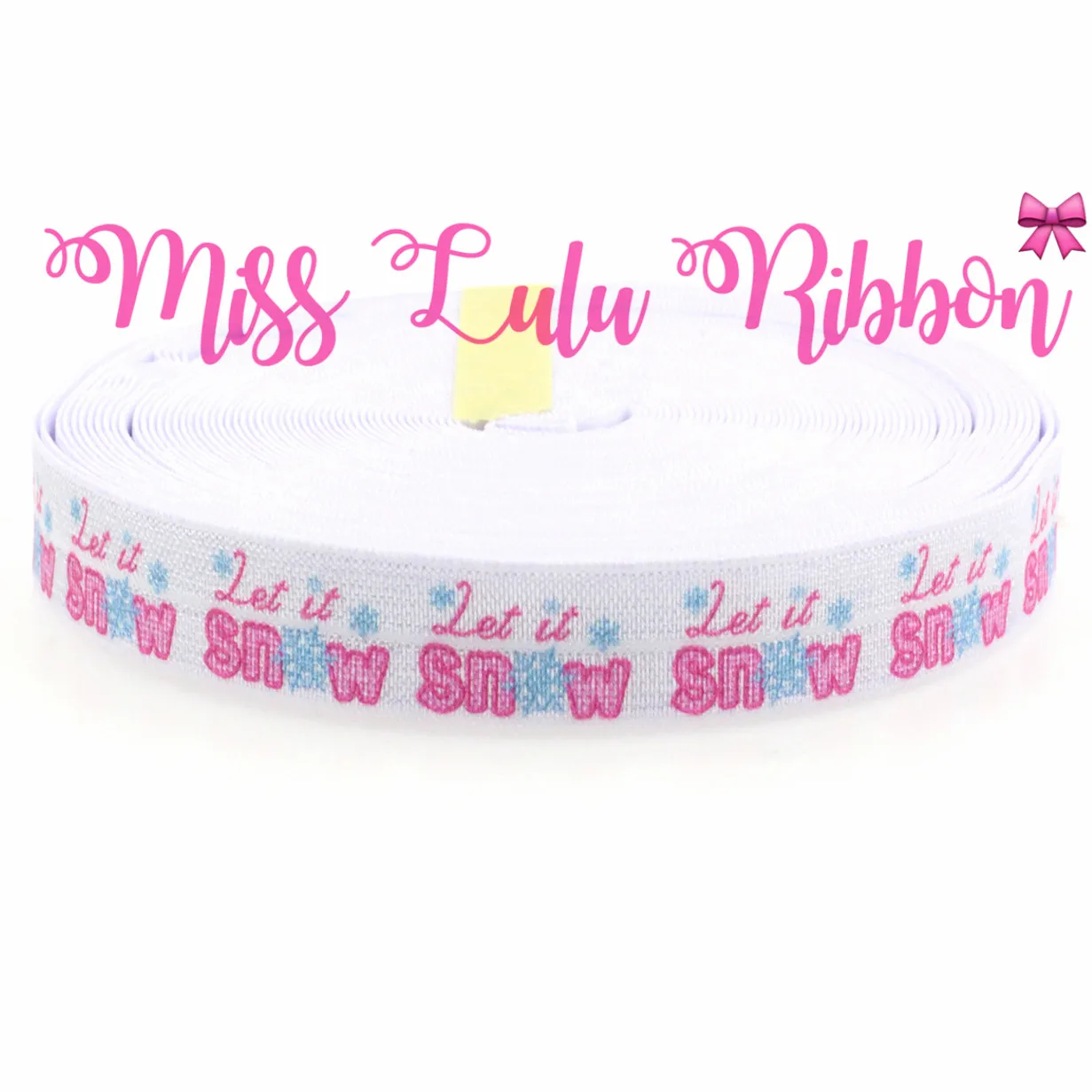 5/8&quot 16mm &quotLet it Snow&quot Pattern Printed Elastic Ribbon Christmas Tree Decor Accessories DIY Hair band/bow/clip Webbing 10Yards | Дом