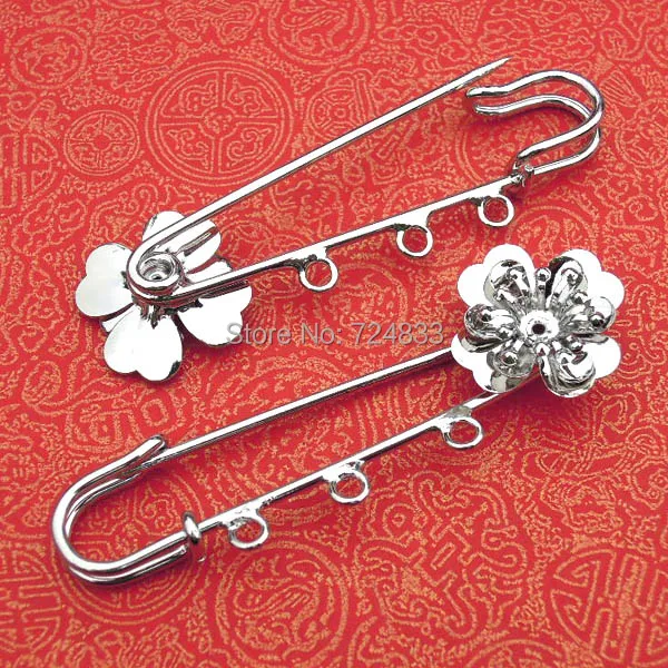 Пустые Основы для броши 18 мм цветы с 3 петлей заколки килт клипсы настройка