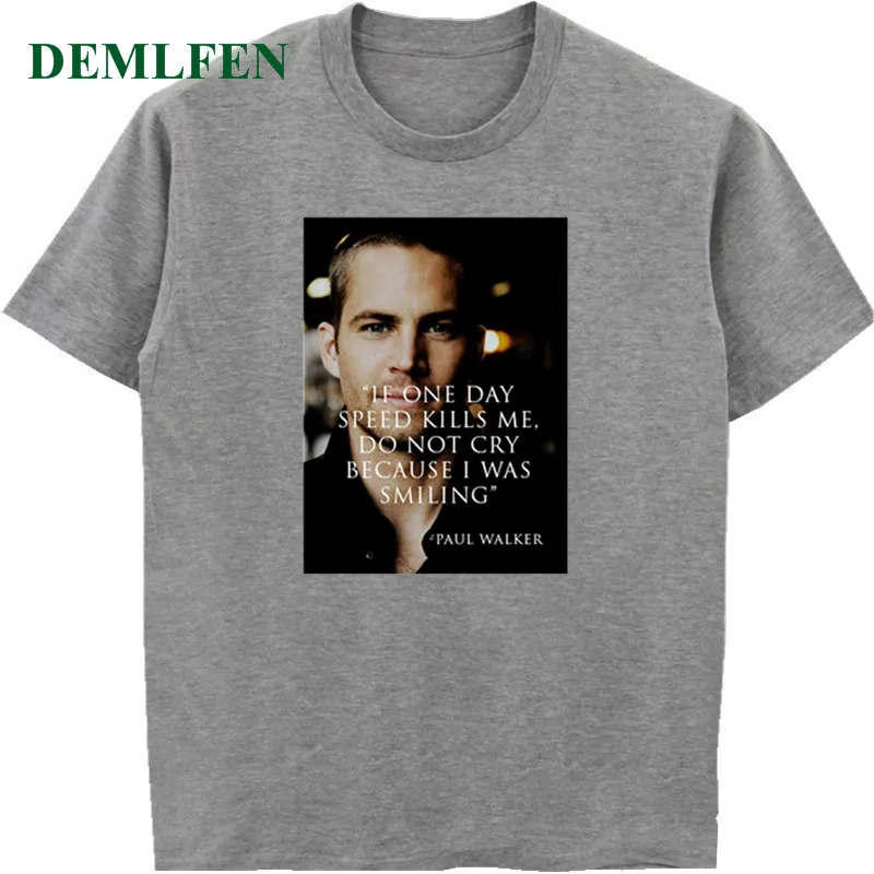 Забавная Футболка с принтом Paul Walker летняя уличная мода футболка для фитнеса
