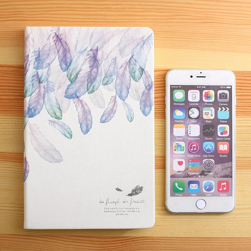 deli pink Feather Student Notebook Hard Copy Diary Book School Supplies Stationery School-supplies Composition | Канцтовары для