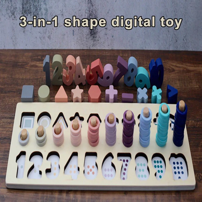 Деревянные развивающие дошкольные игрушки в форме цифр распознавание цвета