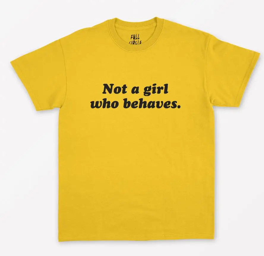 Женская футболка с принтом не девушка которая ведет себя хлопковая Повседневная