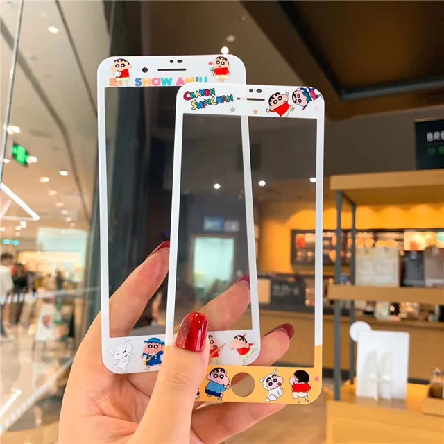 Защита экрана с мультяшным рисунком для iphone 6 6s 7 8 Plus закаленное стекло 3D 9H полным