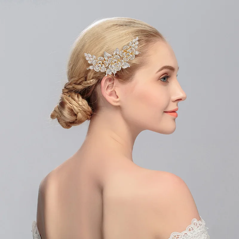 SLBRIDAL Новое поступление хит продаж золотистые прозрачные стразы кристаллы