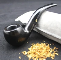 16 tool durable 9mm filter handmade natural ebony wood smoke tobacco smoking pipe set black wooden bent pipe 532y