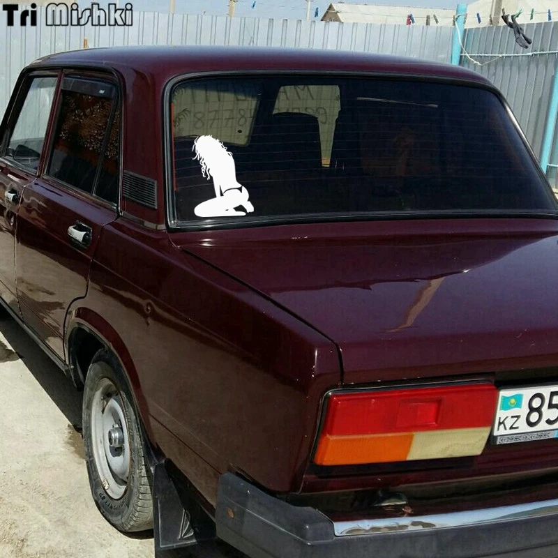 Tri Mishki 16 2x12 см голая сексуальная девушка автомобиля Стикеры Авто виниловые