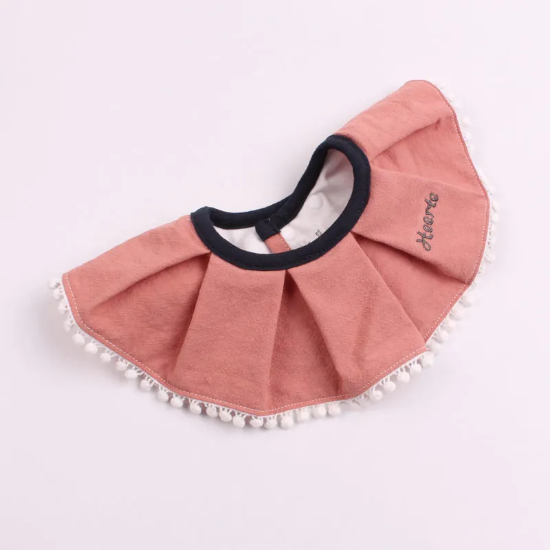 pink1 360 градусов, детский хлопковый нагрудник, модная одежда с оборками для девочек, имитация воротника, детский слюнявчик для малышей, абсорбирующий мягкий - Цвет: pink1