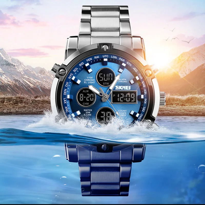 Часы наручные SKMEI Мужские кварцевые аналоговые брендовые Роскошные