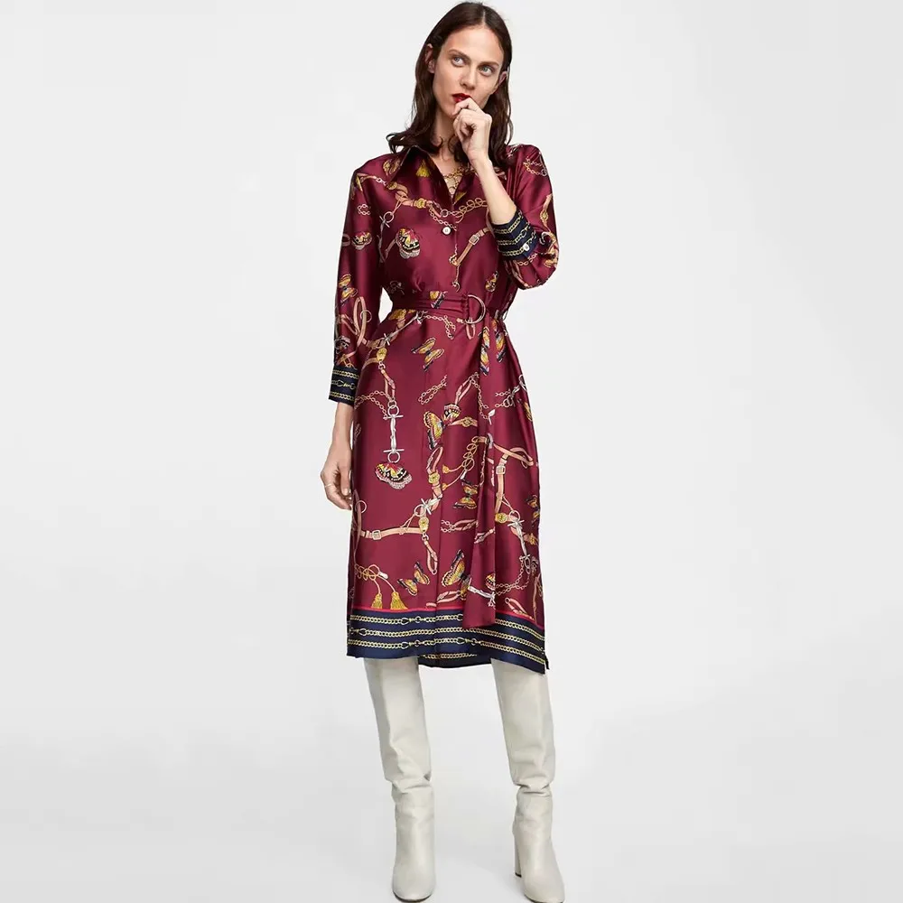 Осень 2018 г. Boho офисные женские туфли бордовый повседневное для женщин платья