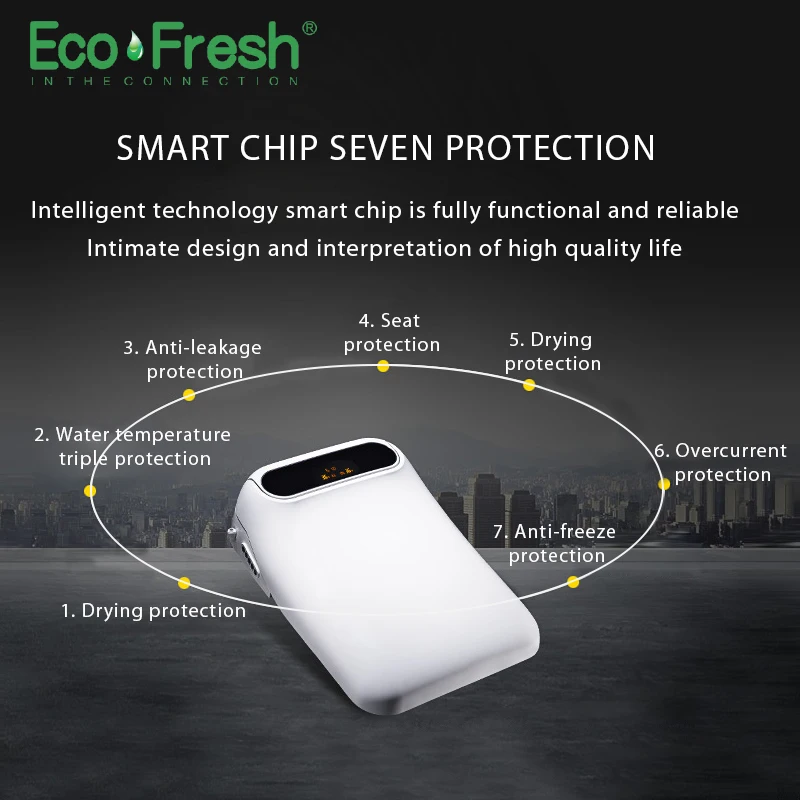 Ecofresh умное сиденье для унитаза, сиденье для унитаза, биде, электрическое покрытие для биде, тепловое сиденье, светодиодный светильник, интеллектуальное покрытие для унитаза, авто