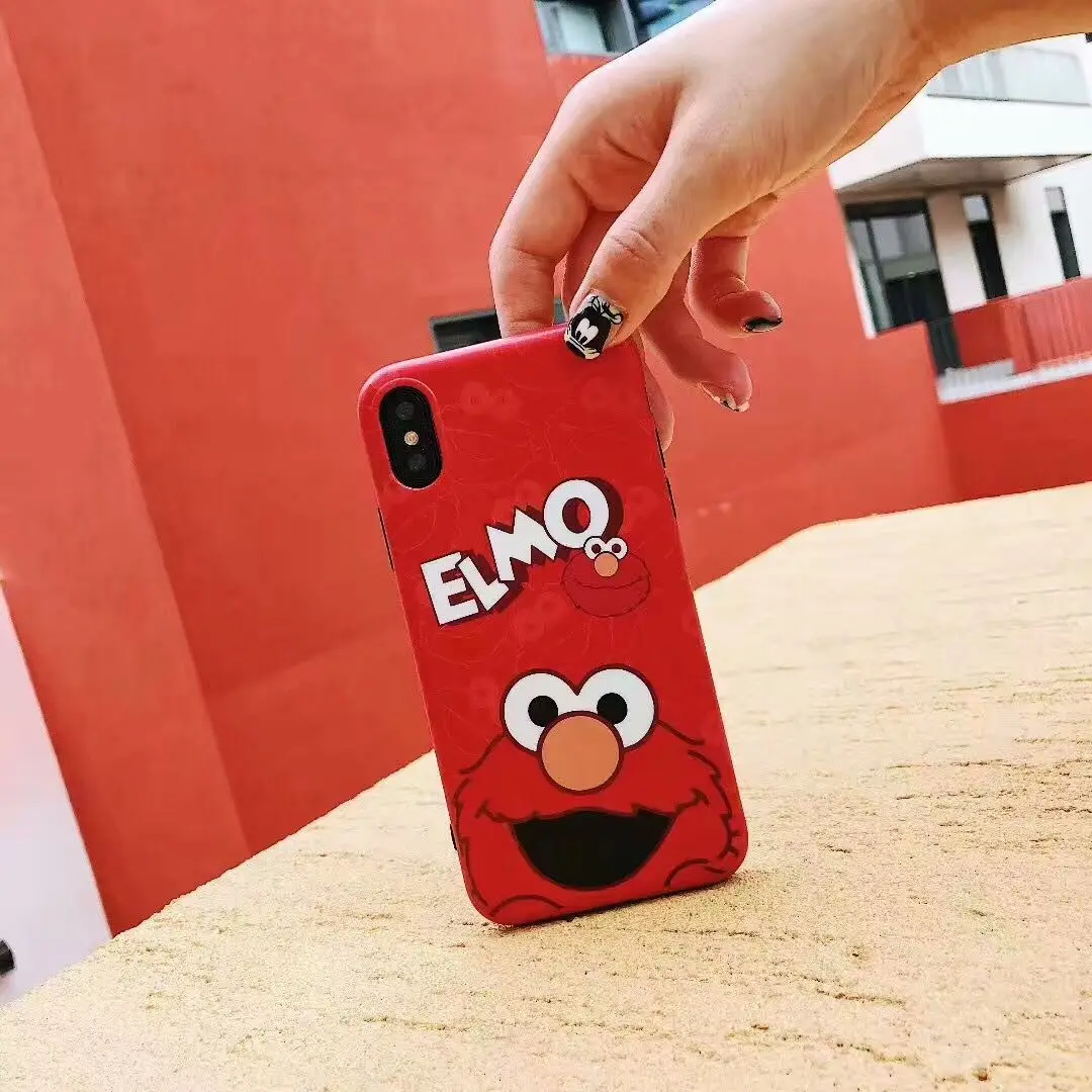 Luxury Sesame Street Cute Cartoon Cookie Elmo Phone Case for IPhone 7 8 6 6S Plus X XS Max XR Soft Silicone IMD Back Cover Coque |
