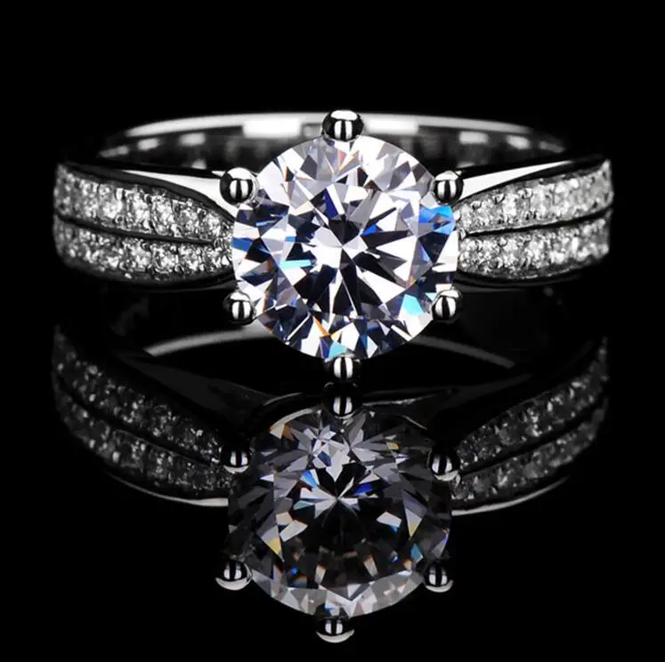 Choucong модные ювелирные изделия 14KT белое золото заполненный круглый камень 5A CZ